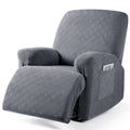 3-Pieces Stretch Recliner Chair Cover Furniture Protector (Dark Gray)