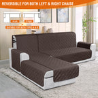 100% Waterproof Sectional Couch Cover with Non-Slip Design (chocolate, 3-Piece Set)