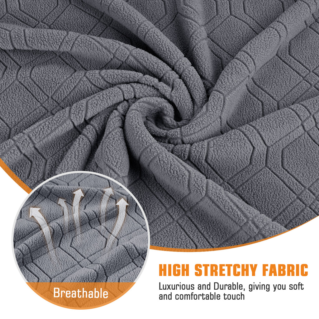 3-Pieces Stretch Recliner Chair Cover Furniture Protector (Dark Gray)