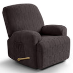 4-Pieces Stretch Recliner Chair Cover with Elastic Bottom (Chocolate)