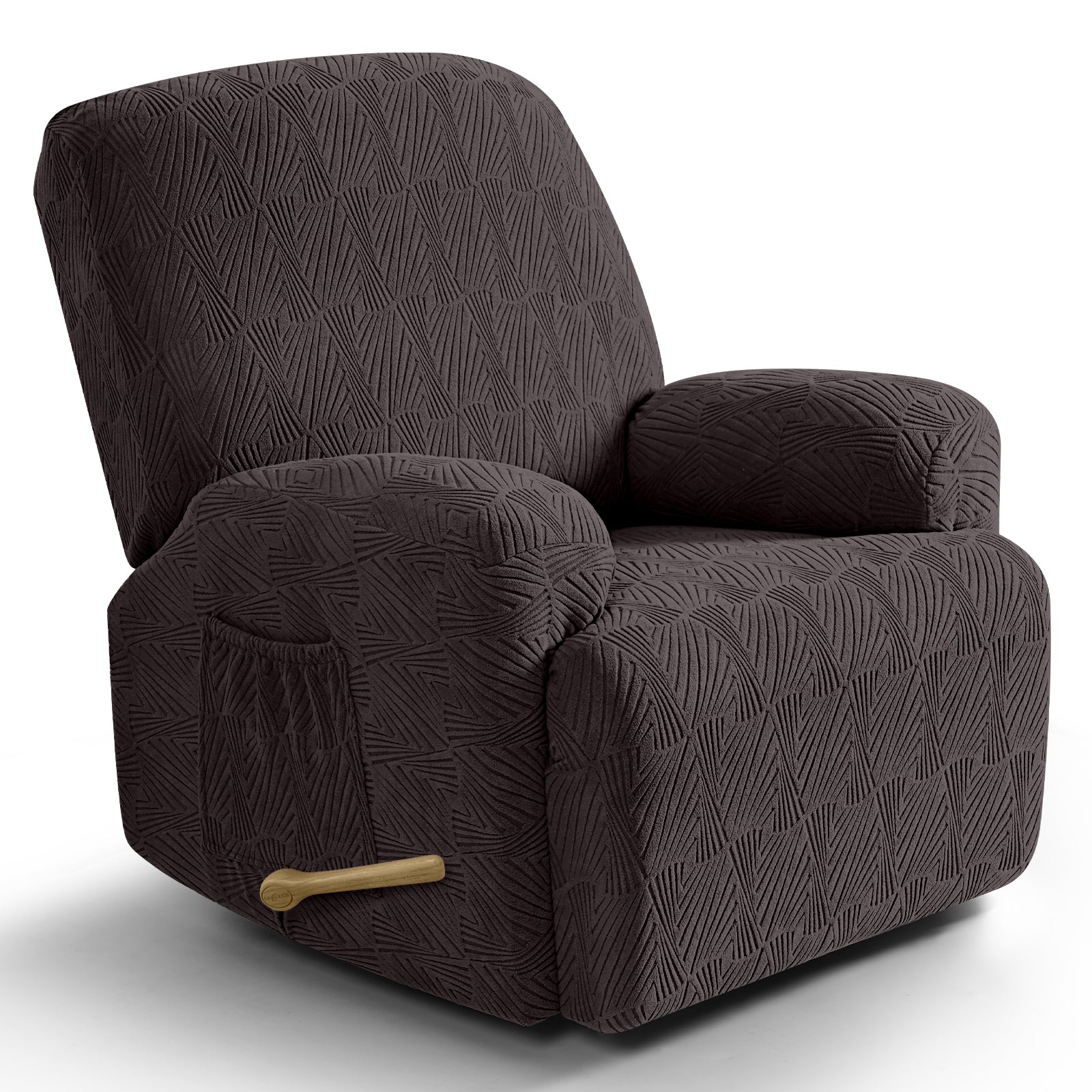 4-Pieces Stretch Recliner Chair Cover with Elastic Bottom (Chocolate)