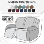 6-Pieces Stretch Dual Recliner Loveseat Cover with Elastic Bottom (Chocolate)