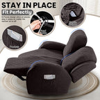 6-Pieces Stretch Dual Recliner Loveseat Cover with Elastic Bottom (Chocolate)