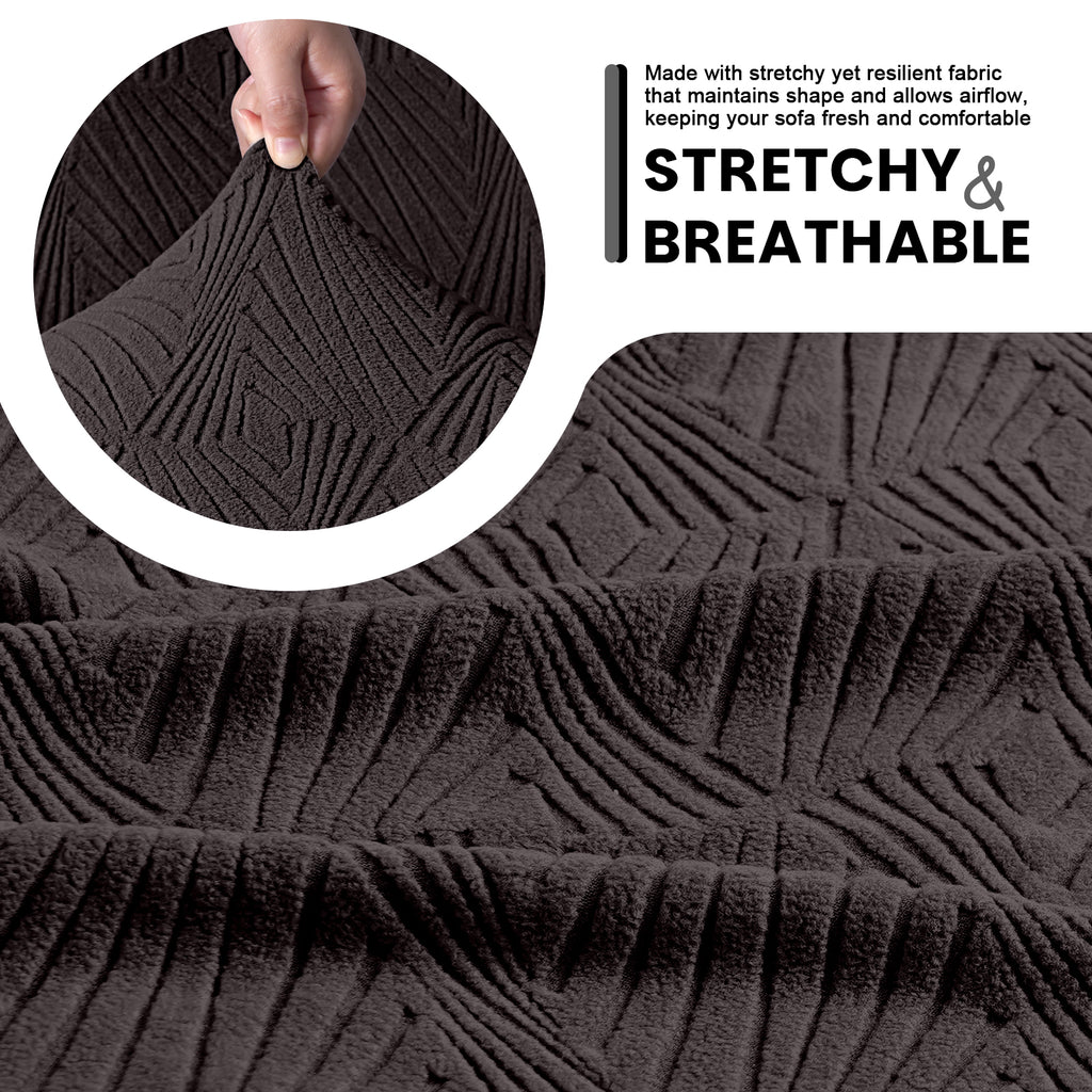 4-Pieces Stretch Recliner Chair Cover with Elastic Bottom (Chocolate)
